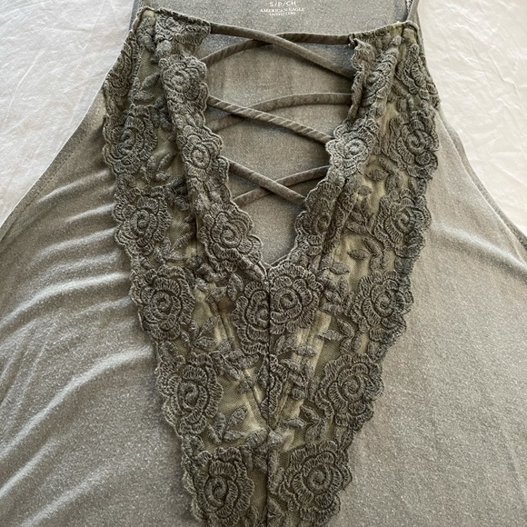 AEO GREEN LACE SOFT & SEXY TANK SZ S - Picture 4 of 5